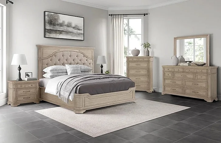 FD Home Abington 2pc Panel Bedroom Set in Linville Oak