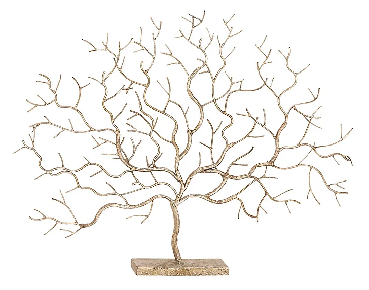 UMA Silver Metal Tree Decorative Sculpture, 32" x 4" x 24" | 74779