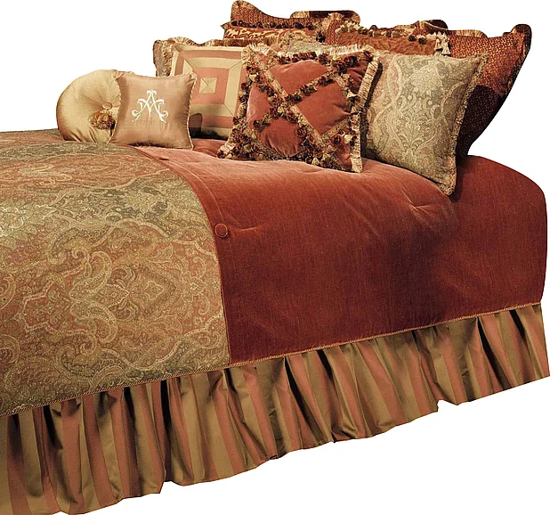 AICO Woodside Park 13-pc King Comforter Set in Spice BCS-KS13-WDSPRK-SPI