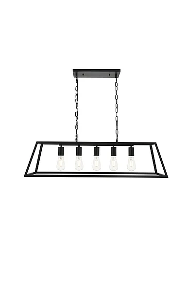 Elegant Resolute 5 Light Black Pendant LD4061D38BK
