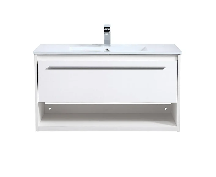 Elegant 36 In. Single Bathroom Floating Vanity in White VF43036WH CLOSEOUT