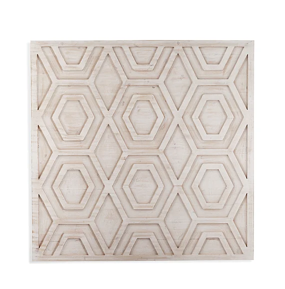 Bassett Mirror Geometric Wall Hanging in White Wash 7500-662