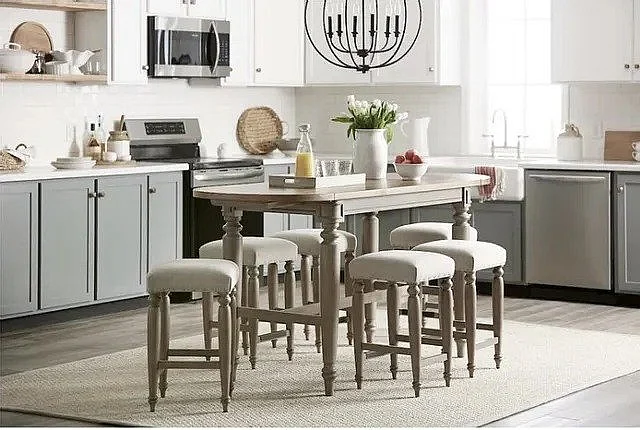 Legacy Classic Trisha Yearwood TY750 Nashville 7-Piece Counter Height Dining Room Set in Grey Taupe