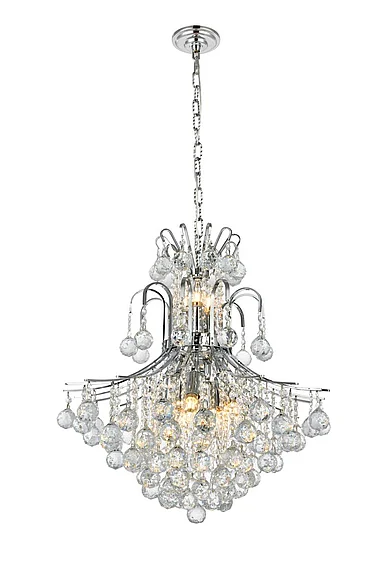 Elegant Toureg 11 Light Chrome Chandelier Clear Royal Cut Crystal V8002D22C/RC