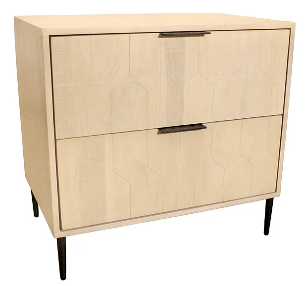 Moti Furniture Ren 2-Drawer Nightstand in Aged Natural 75114002