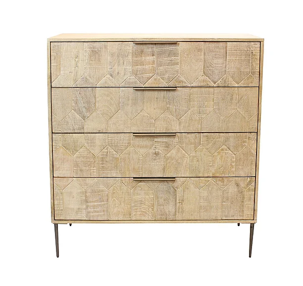 Moti Furniture Ren 4-Drawer Chest in Cream