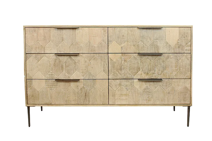 Moti Furniture Ren 6-Drawer Dresser in Cream