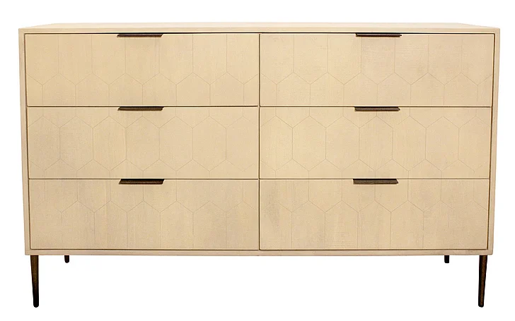 Moti Furniture Ren 6-Drawer Dresser in Aged Natural 75116002