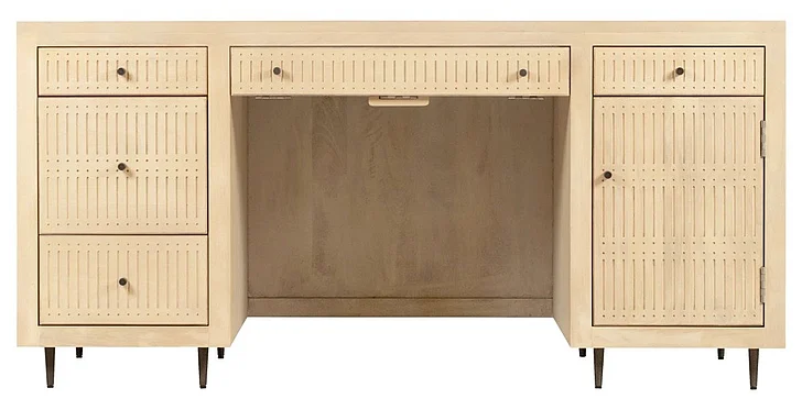 Moti Furniture Sampson Desk w/ Storage in Aged Natural 75307001