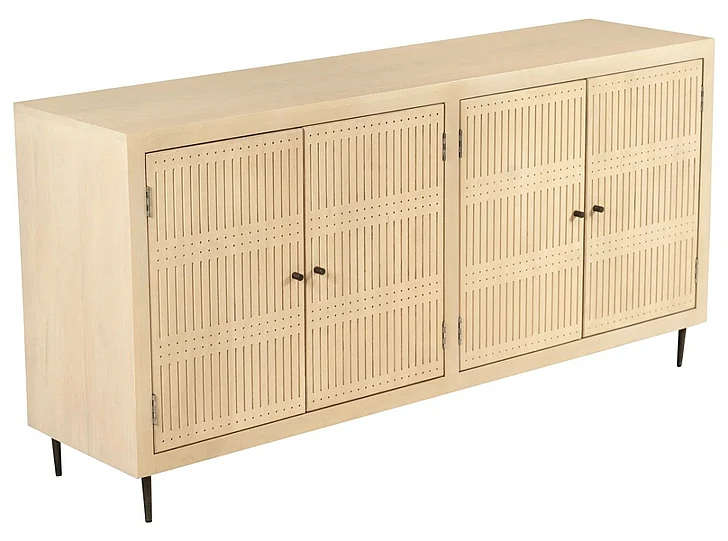 Moti Furniture Sampson 4-Door Sideboard in Aged Natural 75309001