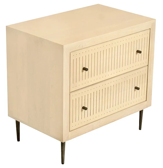 Moti Furniture Sampson 2-Drawer Nightstand in Aged Natural 75314001
