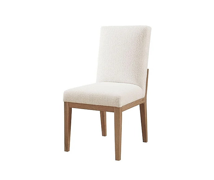 Vaughan-Bassett Dovetail Uph Side Chair White Fabric in Bleached White 755-030A