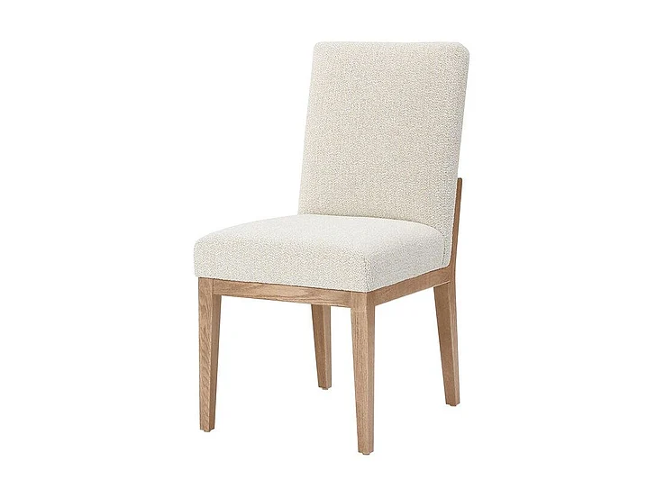Vaughan-Bassett Dovetail Uph Side Chair Oatmeal Fabric in Bleached White 755-030B