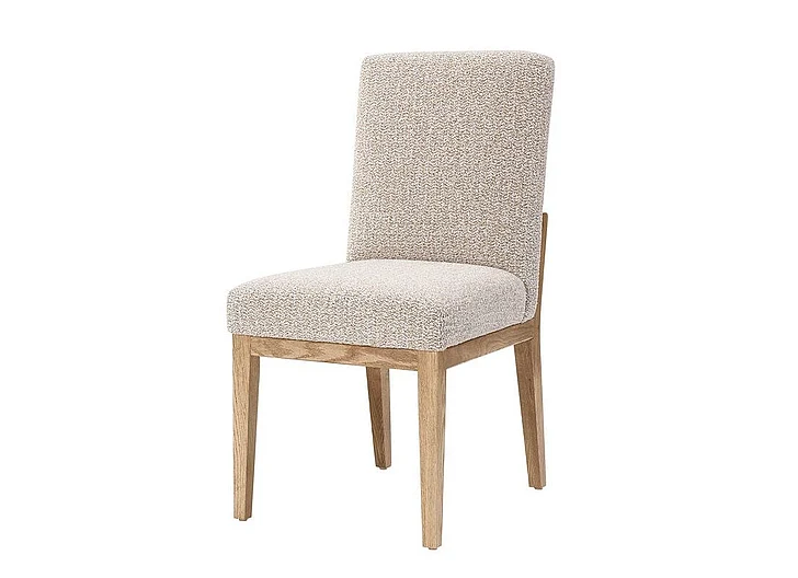 Vaughan-Bassett Dovetail Uph Side Chair Grey Fabric in Bleached White 755-030C