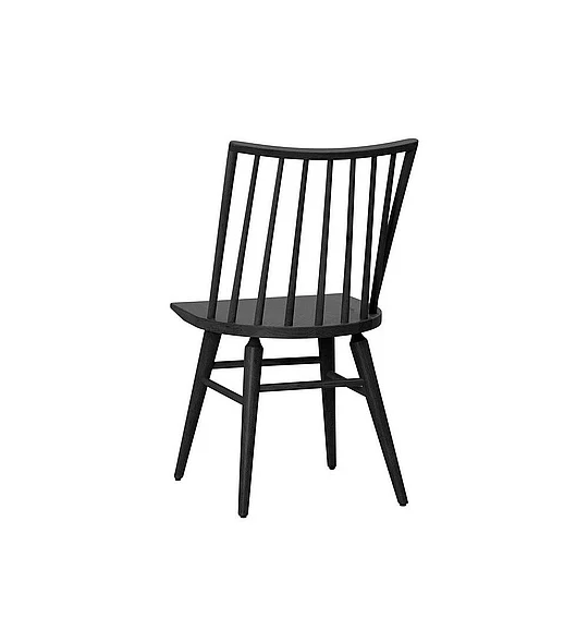 Vaughan-Bassett Dovetail Black Spindle Side Chair in Black 753-045