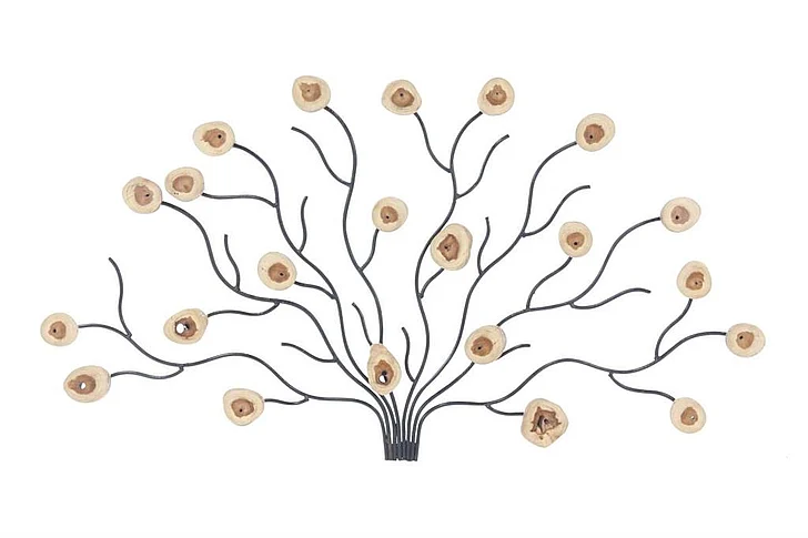 UMA Teak Wood Tree Wall Decor, 51" x 2" x 27" | 75590 CLOSEOUT