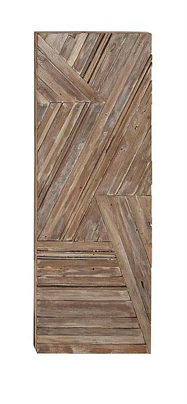 UMA Brown Reclaimed Wood Geometric Handmade Linear Home Wall Decor, 20" x 2" x 56" | 75595