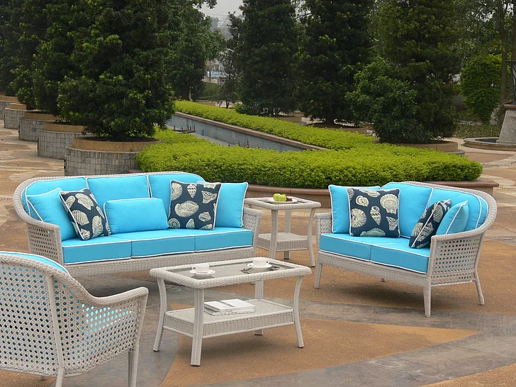 South Sea Outdoor Monaco 2pc Living Room Set in Rustic White Frame