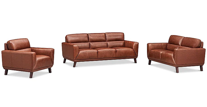 Hydeline Furniture Jake 3pc Living Room Set in Brandy