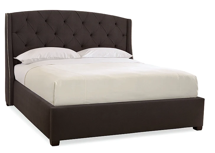 Bernhardt Interiors Jordan Button-Tufted Wing Twin Bed in Espresso