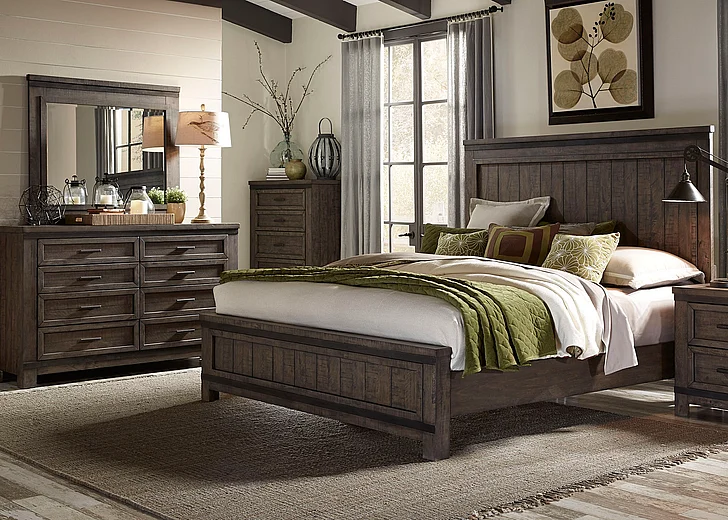 Liberty Thornwood Hills 4-Piece Panel Bedroom Set in Rock Beaten Gray