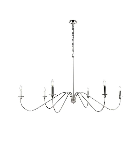 Elegant Rohan 60 In. Chandelier in Polished Nickel LD5056D60PN