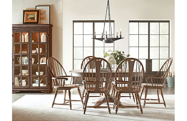 Kincaid Weatherford Milford 7pc Round Dining Set in Heather