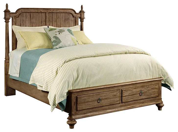 Kincaid Weatherford Westland Queen Storage Poster Bed in Grey Heather