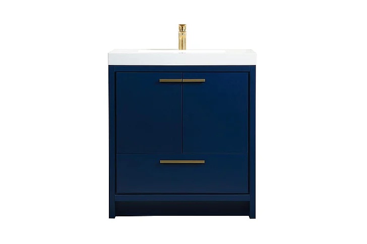 Elegant 30 In. Single Bathroom Vanity in Blue VF46030MBL