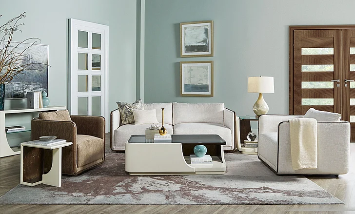 A.R.T. Furniture Sagrada 3pc Sofa Living Room Set in C-Ivory