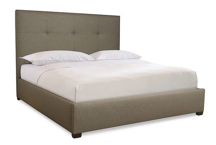Bernhardt Interiors Derrick Tufted Full Bed w/ Low Footboard in Espresso