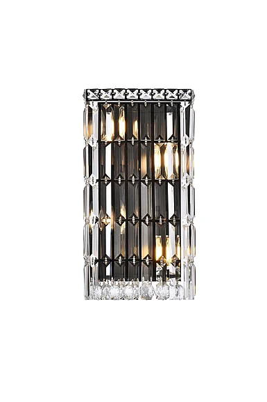 Elegant Maxime 8 In. Black Wall Sconce V2032W8BK/RC