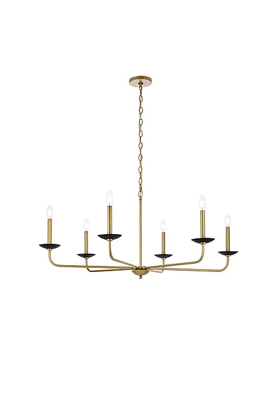 Elegant Cohen 42 In. Pendant in Black and Brass LD812D42BRK