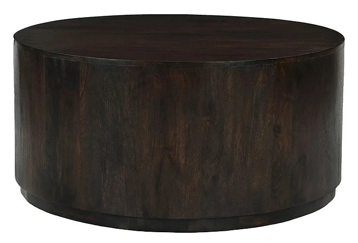 Moti Furniture Flagstaff Round Cocktail Table in Barista Brown 77003024