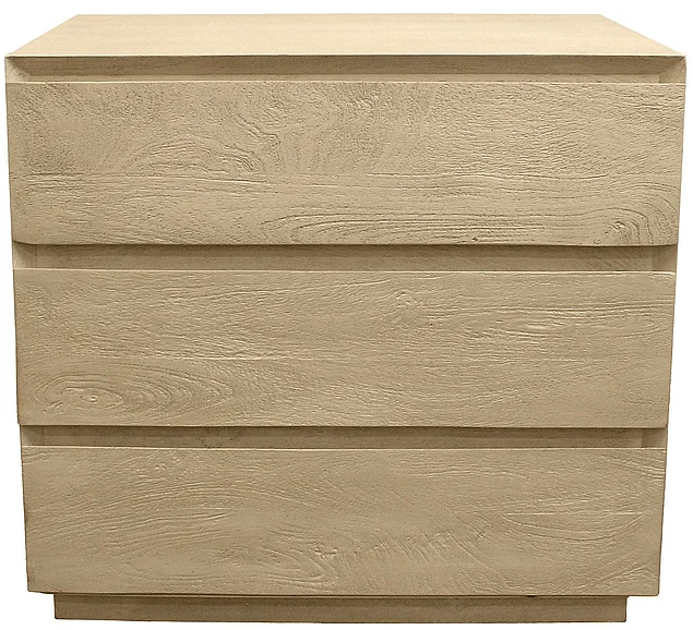 Moti Furniture Flagstaff 3-Drawer 26" Nightstand in Stone Natural