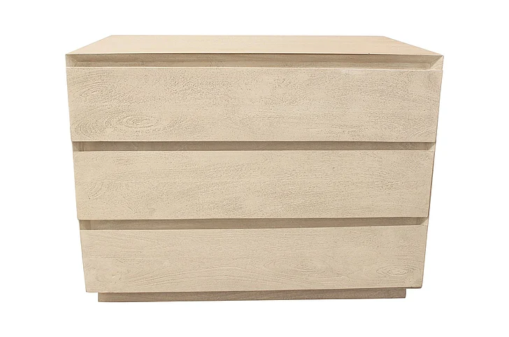 Moti Furniture Flagstaff 3-Drawer 32" Nightstand in Stone Natural