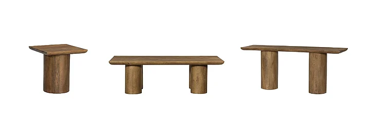 Moti Furniture Sullivan 3pc Rectangular Cocktail Table Set in Spice Tan