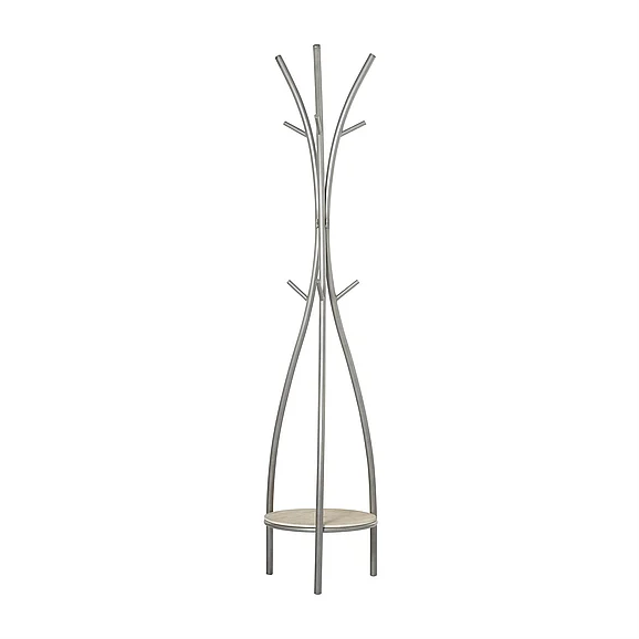 UMA Silver Metal Coat Rack, 17" x 17" x 73" | 77602