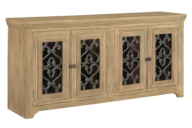 Moti Furniture Hearst Sideboard 4-Door in Distressed Natural 77609024