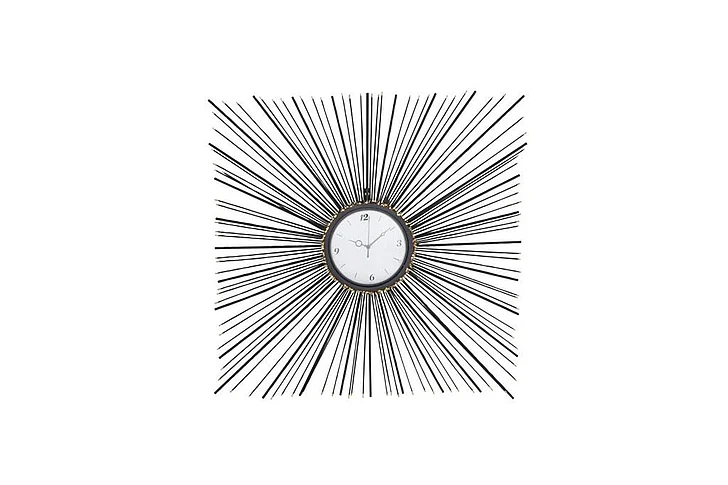 UMA Black Iron Modern Wall Clock, 28" x 28" x 2" | 77637 CLOSEOUT