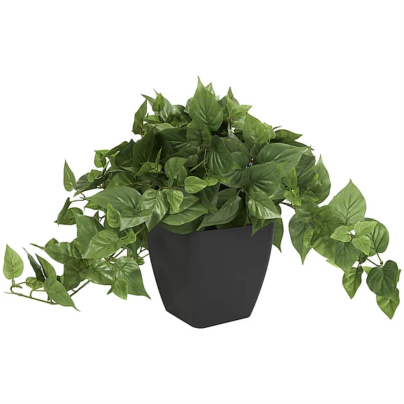 UMA Green Faux Foliage Pothos Indoor Outdoor Artificial Plant with Black Plastic Pot, 36" x 26" x 16" | 77997
