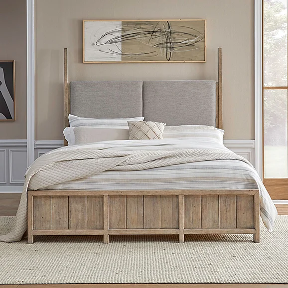 Liberty Furniture Proximity Place King Poster Bed in Barley Buff 780-BR-KPS