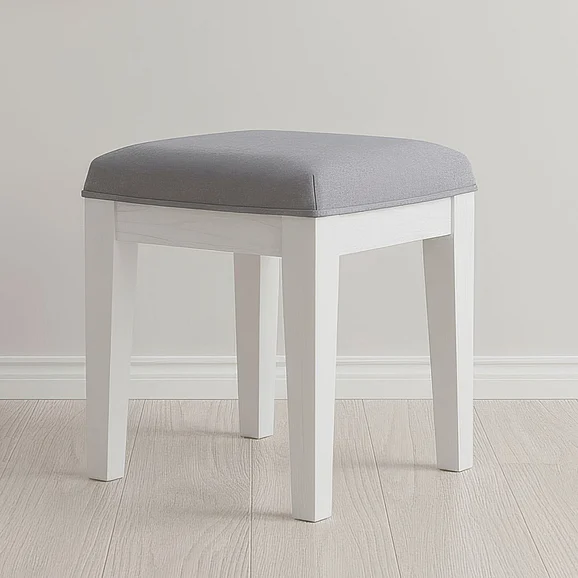 Liberty Furniture Reflections Vanity Stool in Pearl White & Rhinestone 781-BR99
