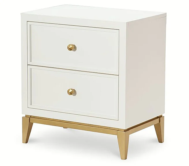 Legacy Kids Chelsea by RR Night Stand in White with Gold Accents N7810-3100