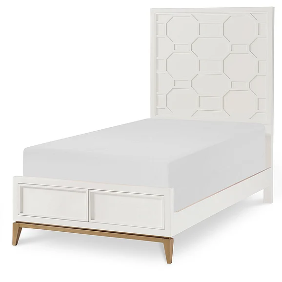 Rachael Ray Home Chelsea Twin Panel Bed in White/Gold 7810-4103K
