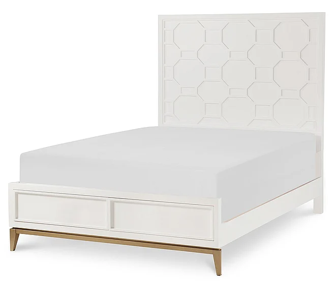 Rachael Ray Home Chelsea Full Panel Bed in White/Gold 7810-4104K