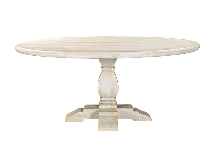 Moti Furniture Benedict 71" Round Dining Table - White Wash 78102011