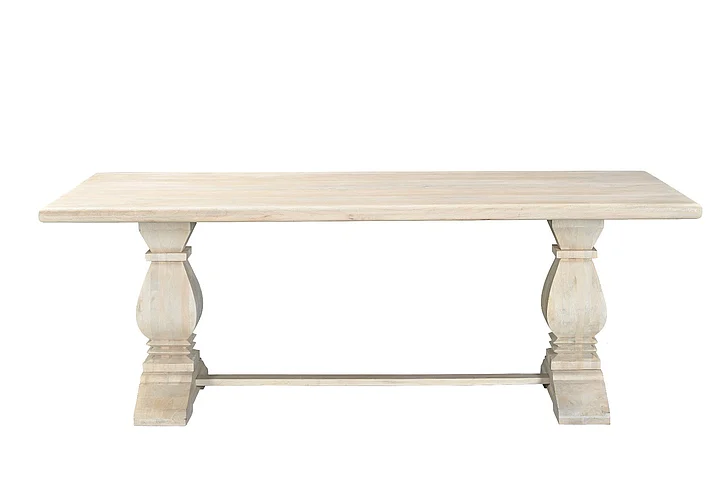 Moti Furniture Benedict 84” Rectangular Dining Table - White Wash 78102013