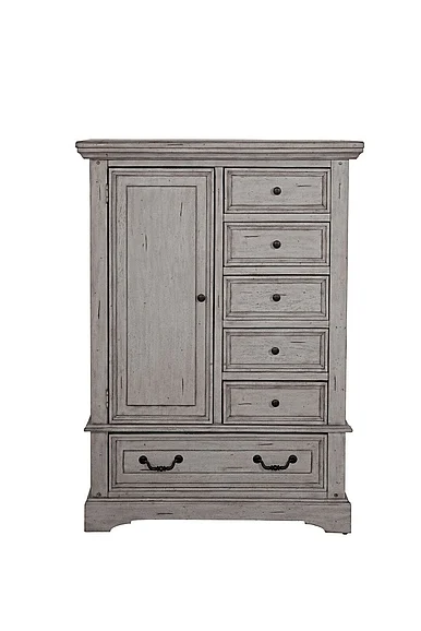 American Woodcrafters Stonebrook Gentleman's Chest - Light Distressed Antique Gray 7820-181