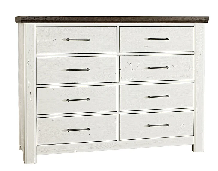 Vaughan Bassett Yellowstone 8 Drawer Dresser in White & Buckskin 784-002